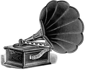 Vintage Phonograph Illustration PNG image
