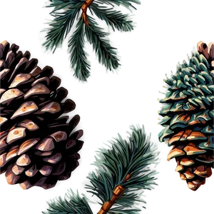 Vintage Pinecone Print Png 06132024 PNG image