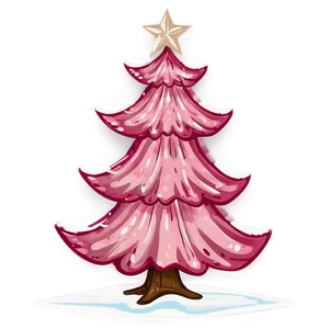 Vintage Pink Christmas Tree Png 40 PNG image