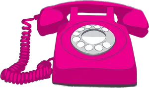 Vintage Pink Rotary Phone PNG image