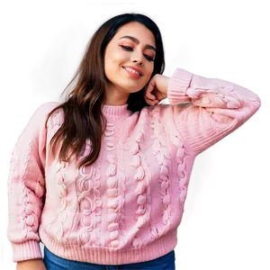 Vintage Pink Sweater PNG 06292024