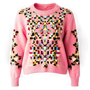 Vintage Pink Sweater PNG 21