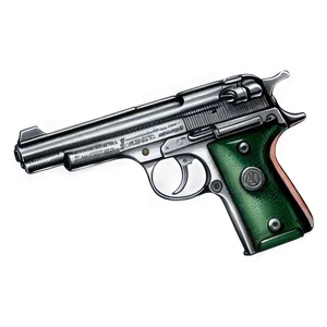 Vintage Pistol Drawing PNG 44