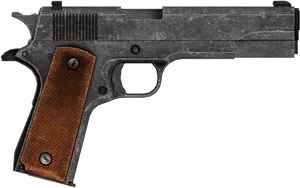 Vintage Pistol Isolatedon Black PNG image