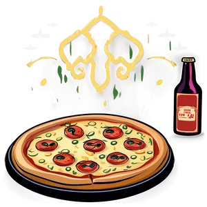Vintage Pizza Cartoon Poster PNG Qkf4 PNG