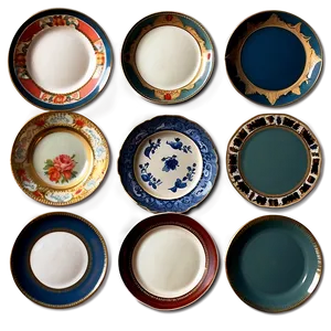 Vintage Plates Collection Png Jku PNG image