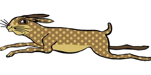 Vintage Polka Dot Rabbit Illustration