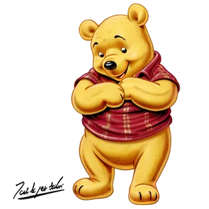 Vintage Pooh Bear Greeting Png Qmg PNG image