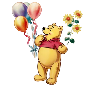 Vintage Pooh Bear Greeting Png Tkc17 PNG image