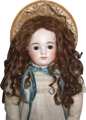 Vintage Porcelain Dollwith Bonnet PNG image