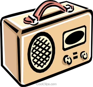 Vintage Portable Radio Illustration PNG image