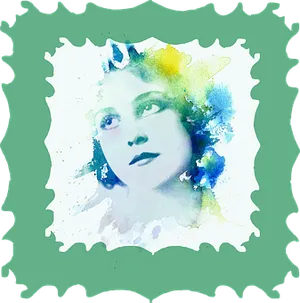 Vintage Portrait Watercolor Frame