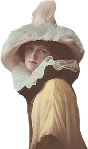 Vintage Portraitof Womanin Hat