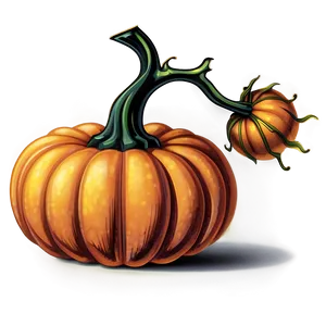 Vintage Pumpkin Clipart Png 06132024 PNG image