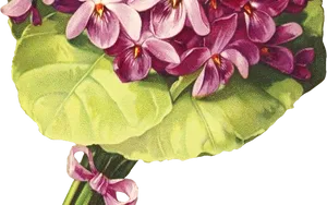 Vintage Purple Orchids Bouquet PNG image