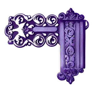 Vintage Purple Scroll Border Png 06262024 PNG image