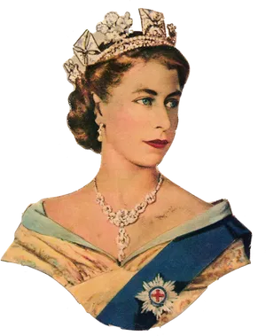 Vintage Queen Portrait PNG image