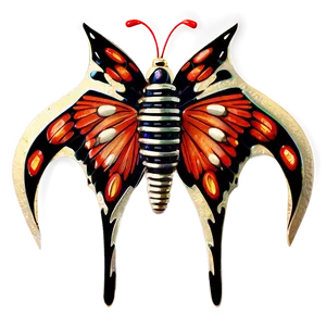 Vintage Red Butterfly PNG Hqn PNG