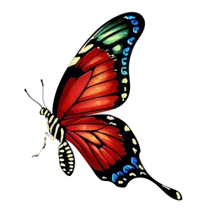 Vintage Red Butterfly Png Rit27 PNG image