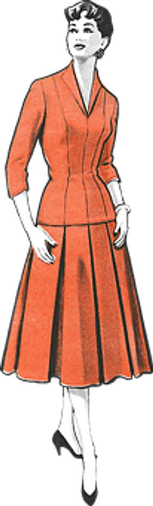 Vintage Red Dress Illustration