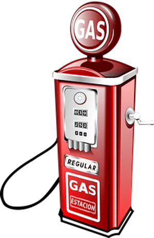Vintage Red Gas Pump Illustration PNG image