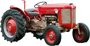 Vintage Red Massey Harris Tractor PNG image