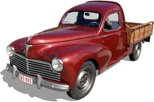 Vintage Red Pickup Truck PNG
