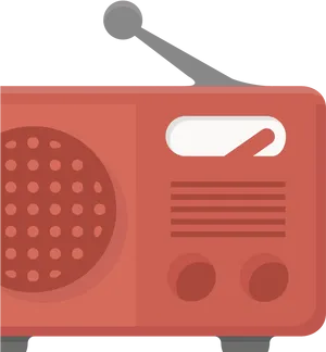 Vintage Red Radio Illustration PNG image