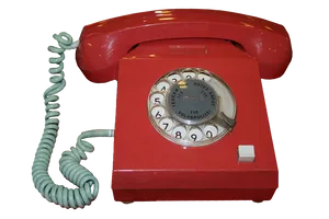 Vintage Red Rotary Phone.png