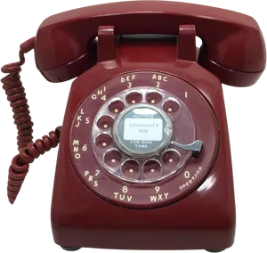 Vintage Red Rotary Telephone.png PNG