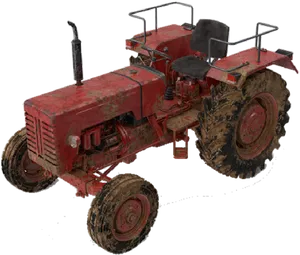 Vintage Red Tractor Isolated PNG image