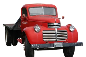 Vintage Red Truck Flatbed