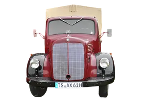 Vintage Red Truck Front View PNG image