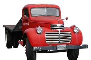 Vintage Red Truck Isolated
