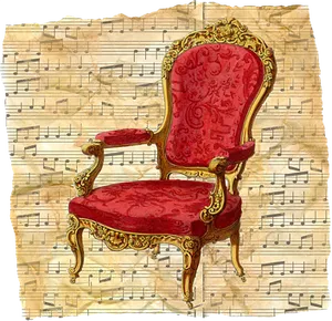 Vintage Red Velvet Chair Musical Background