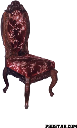 Vintage Red Velvet Chair P S D PNG image