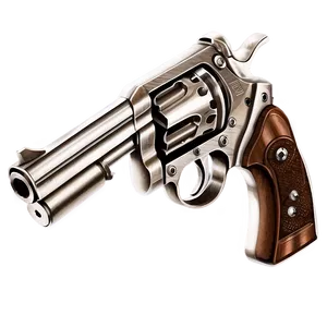 Vintage Revolver Illustration PNG 05242024