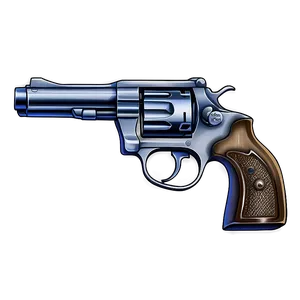 Vintage Revolver Illustration PNG Mdn