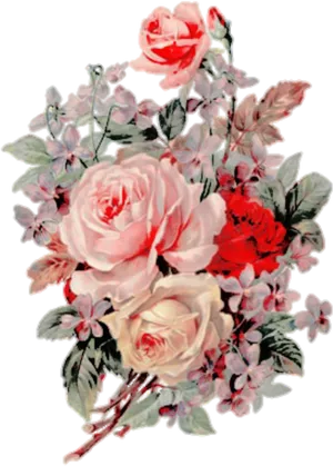 Vintage Rose Bouquet Graphic PNG image