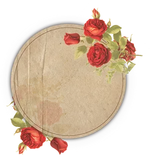 Vintage Rose Decorated Frame PNG image