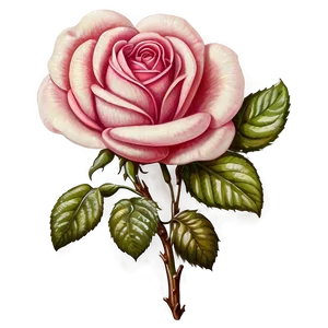 Vintage Rose Emblem PNG 06292024