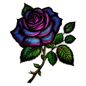 Vintage Rose Emblem PNG 95