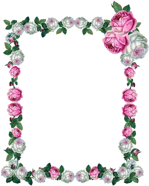 Vintage Rose Frame Design PNG image