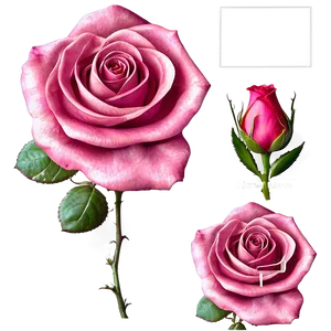 Vintage Rose Frame PNG 06292024
