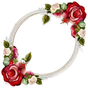 Vintage Rose Frame PNG Dpt33 PNG