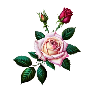 Vintage Rose Portrait PNG Vam