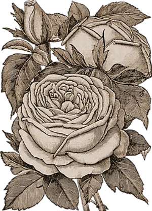 Vintage Rose Sketch Artwork