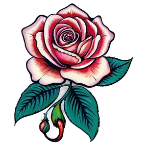 Vintage Rose Tattoo Graphic PNG Drc PNG