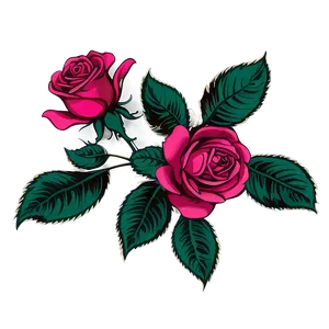 Vintage Rose Vector Print PNG 06292024 PNG