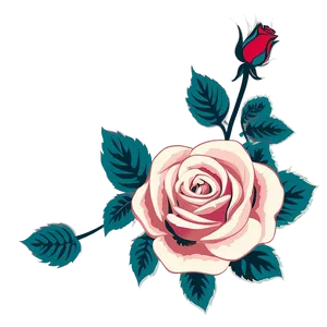 Vintage Rose Vector Print PNG Apg PNG